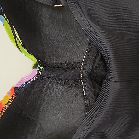 LA Blanca Coastal size 8 Front Shirred One Piece Swimsuit Black Floral - Picture 14 of 16